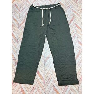 Grey State Sedona Desert Palm Green Cotton Linen Rope Drawstring Sedona Pant 1